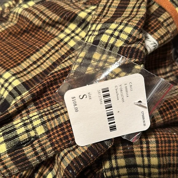 Free People Sun City Plaid Distressed Shirt. NWT Size Small. - Picture 10 of 10